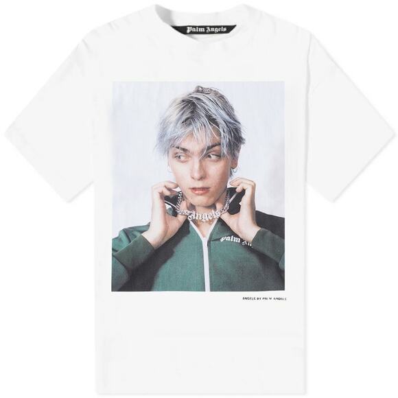 Palm Angels x David Sims Oversized Photo Print T-Shirt XS White Black NWT - Picture 1 of 7